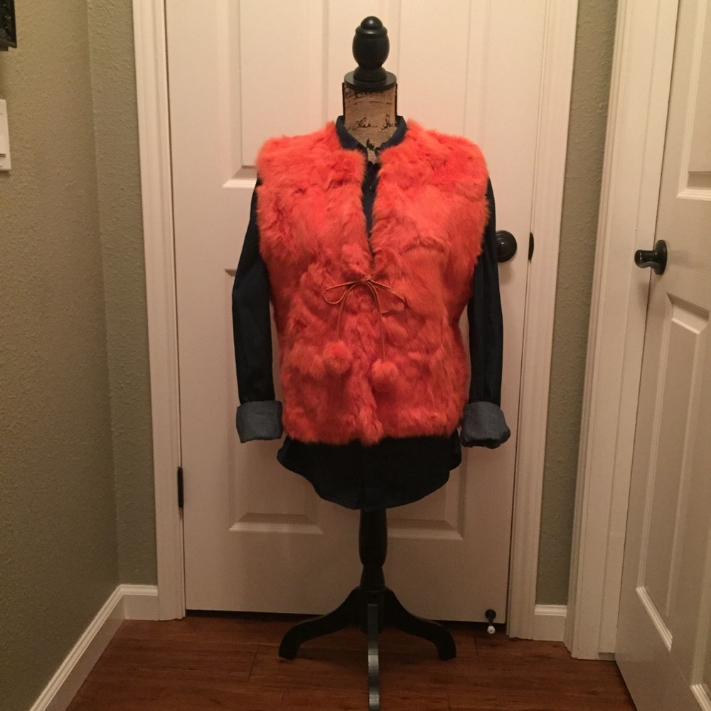 Carrie Allen sleeveless fur vest